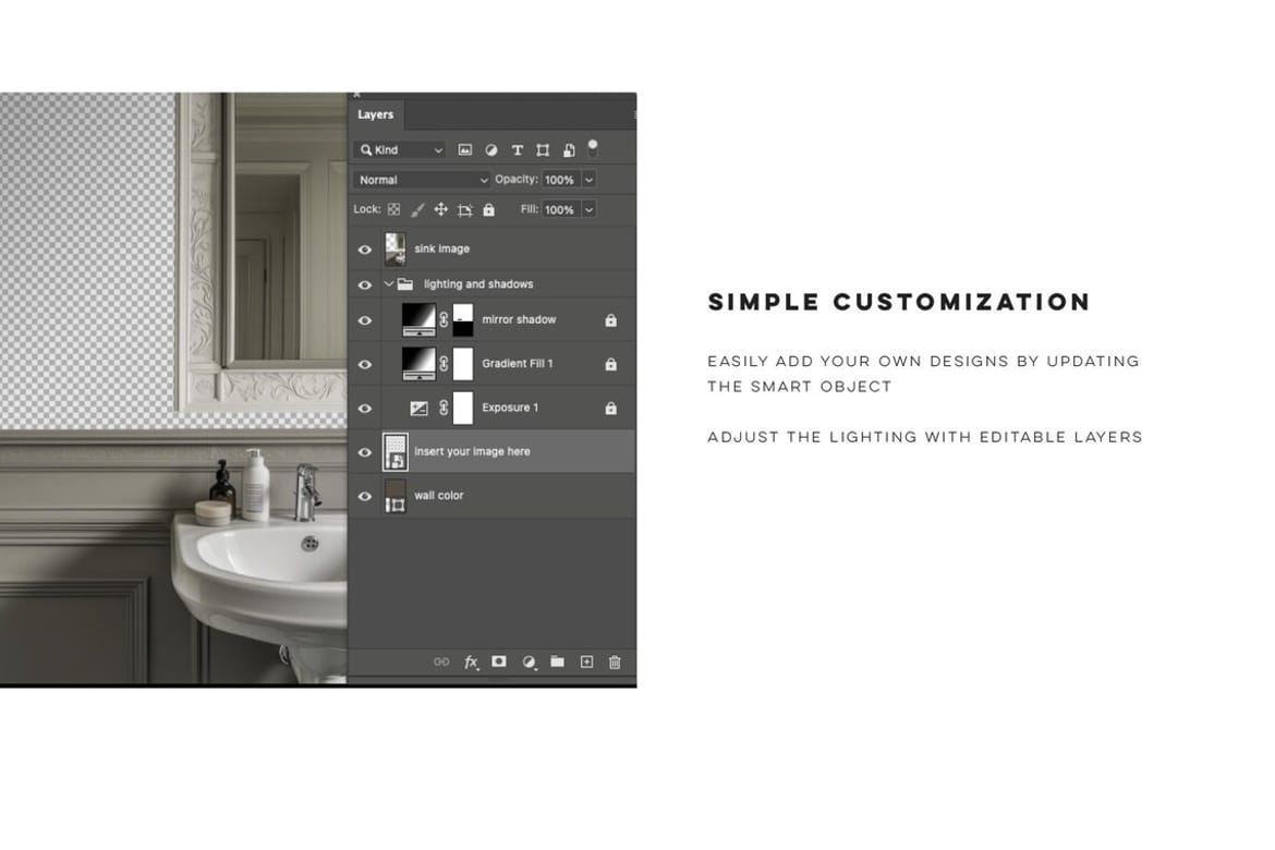 Parisian Bath Wallpaper Mockup No. 3