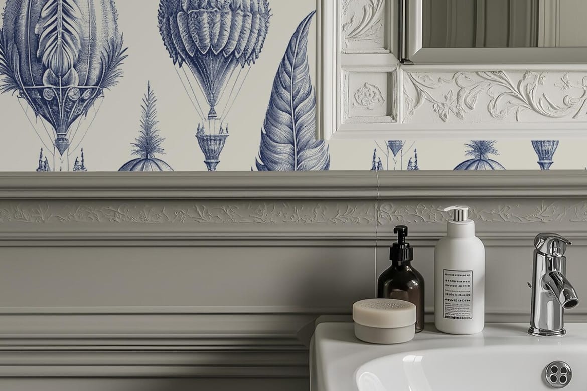 Parisian Bath Wallpaper Mockup No. 3