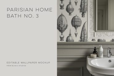 Parisian Bath Wallpaper Mockup No. 3