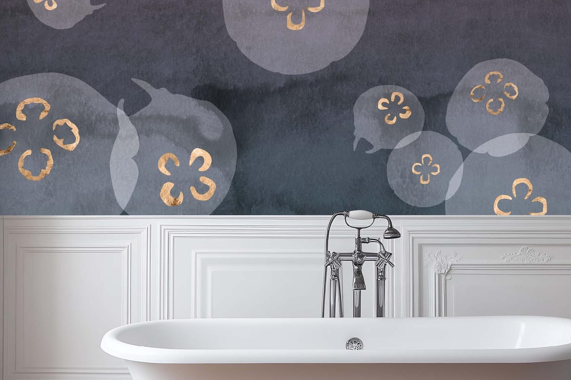 Vintage Bathroom Tub Wall Mockup | Paris Home No 1