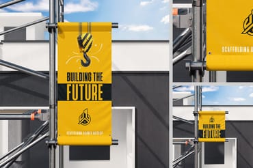 Scaffolding Pipe Banner Mockup