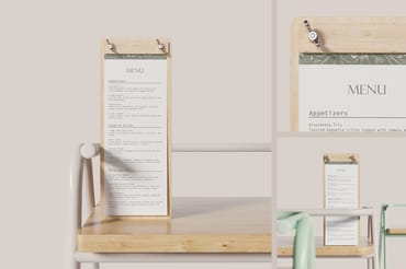 Wooden Menu Board Mockup