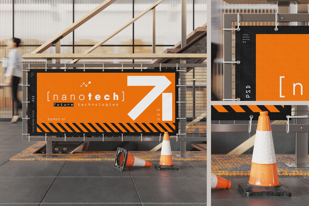 Advertising Fence Banner Mockup