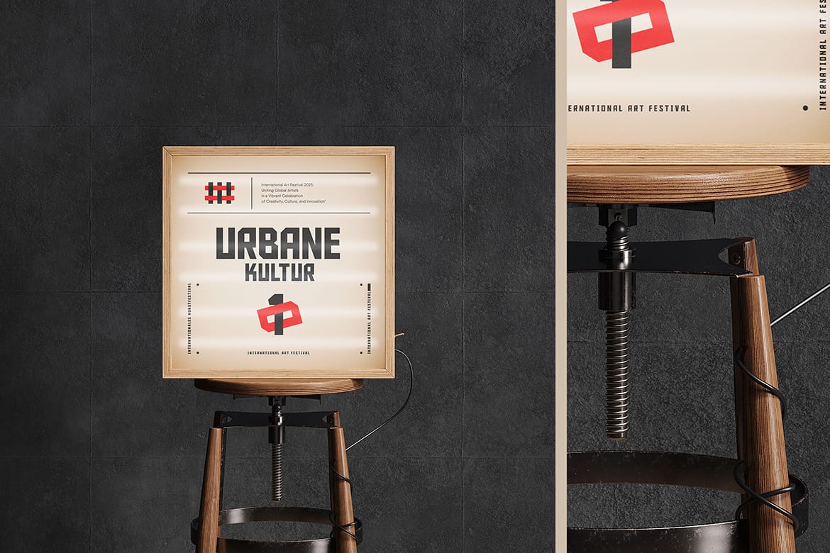 Advertising Wooden Light Box Mockup