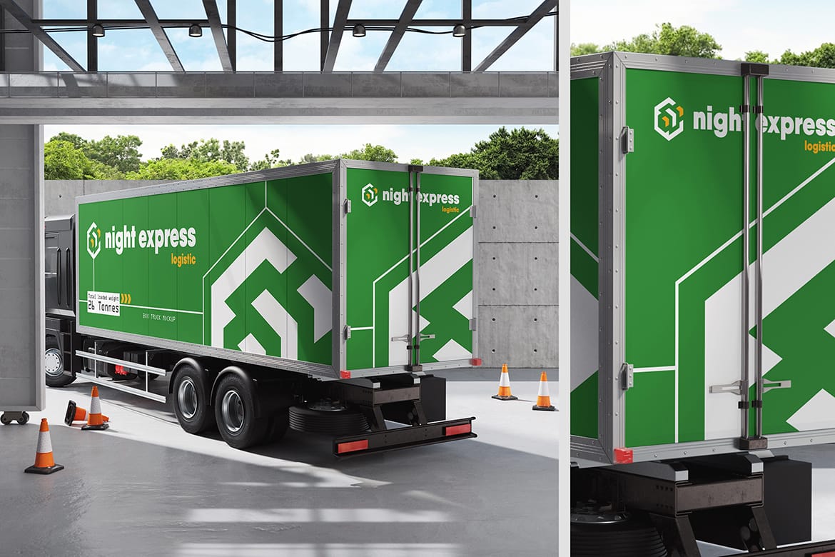 Box Truck Branding Mockup