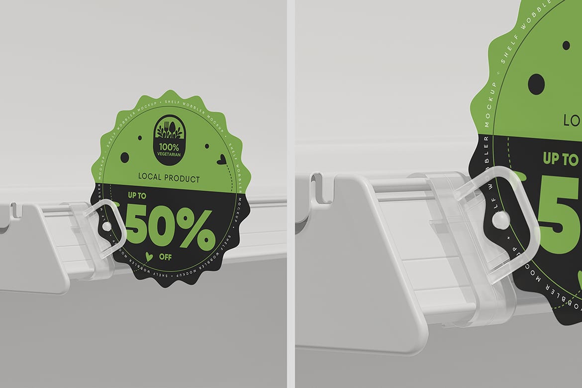 Promotional Shelf Sign Holder Mockup