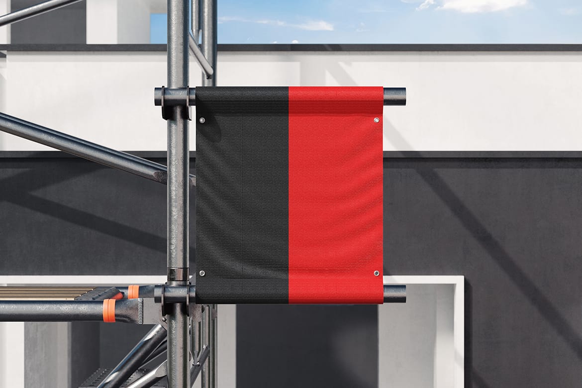 Scaffolding Pipe Banner Mockup