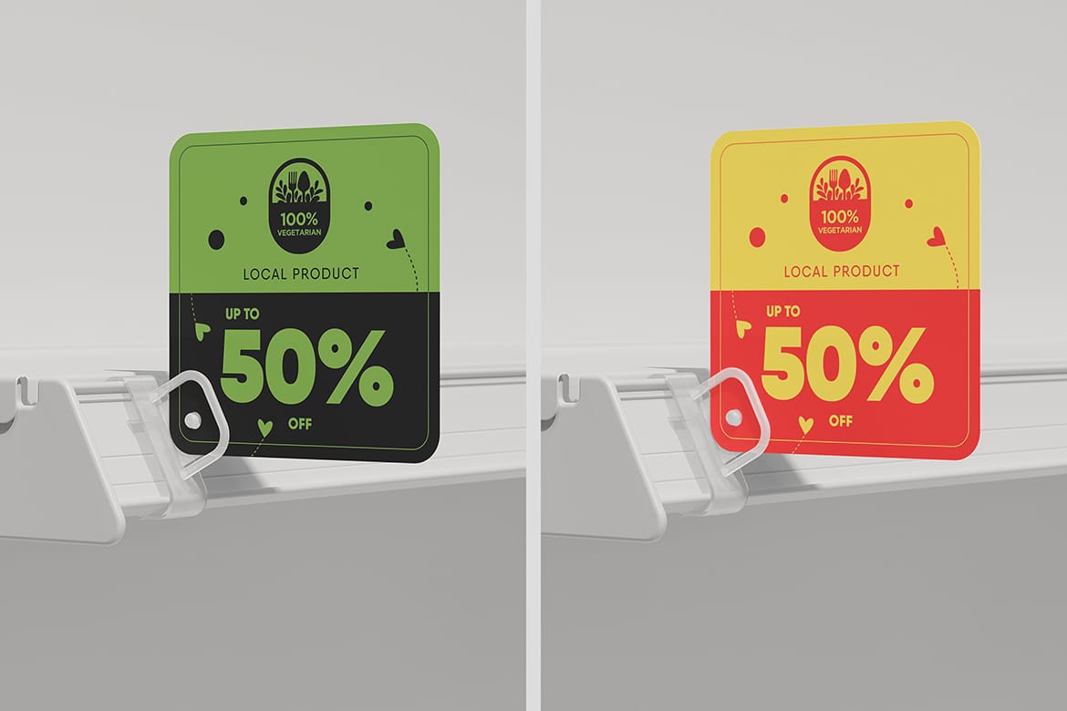 Promotional Shelf Sign Holder Mockup