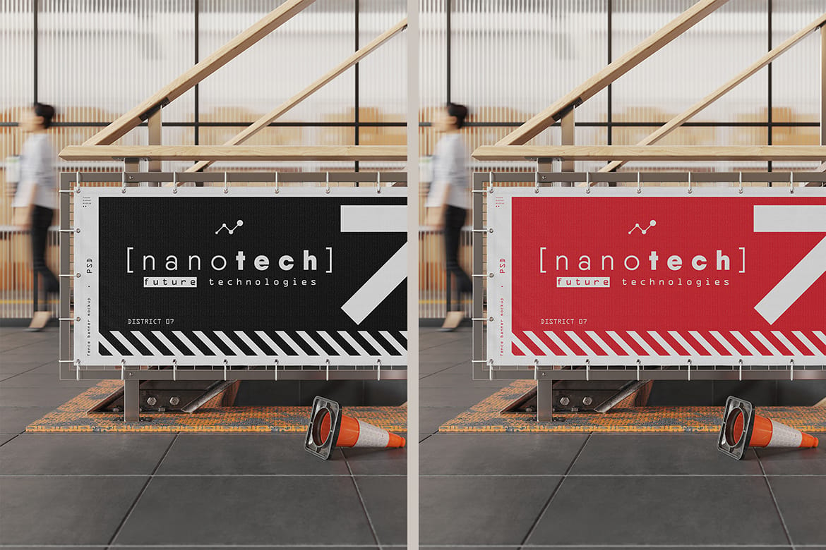 Advertising Fence Banner Mockup