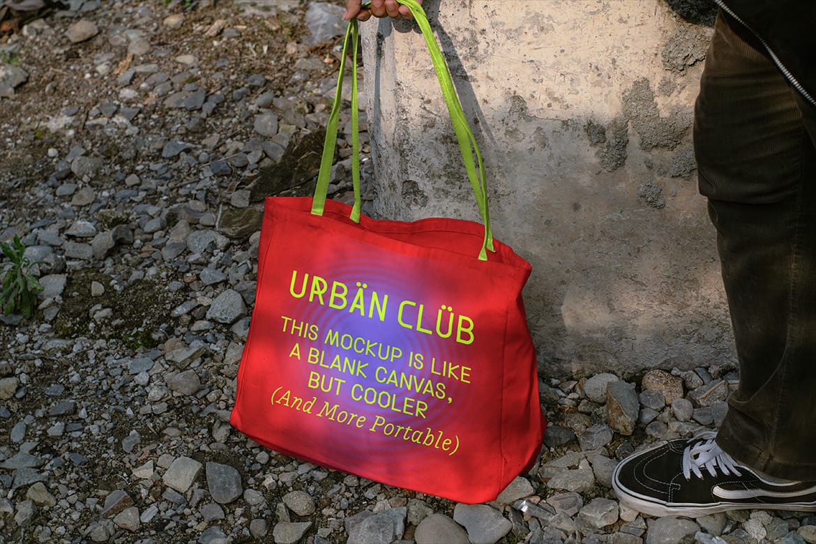 Urban Realistic Scene Tote Bag Mockup