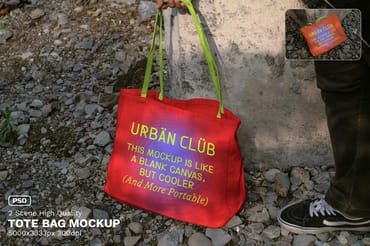 Urban Realistic Scene Tote Bag Mockup