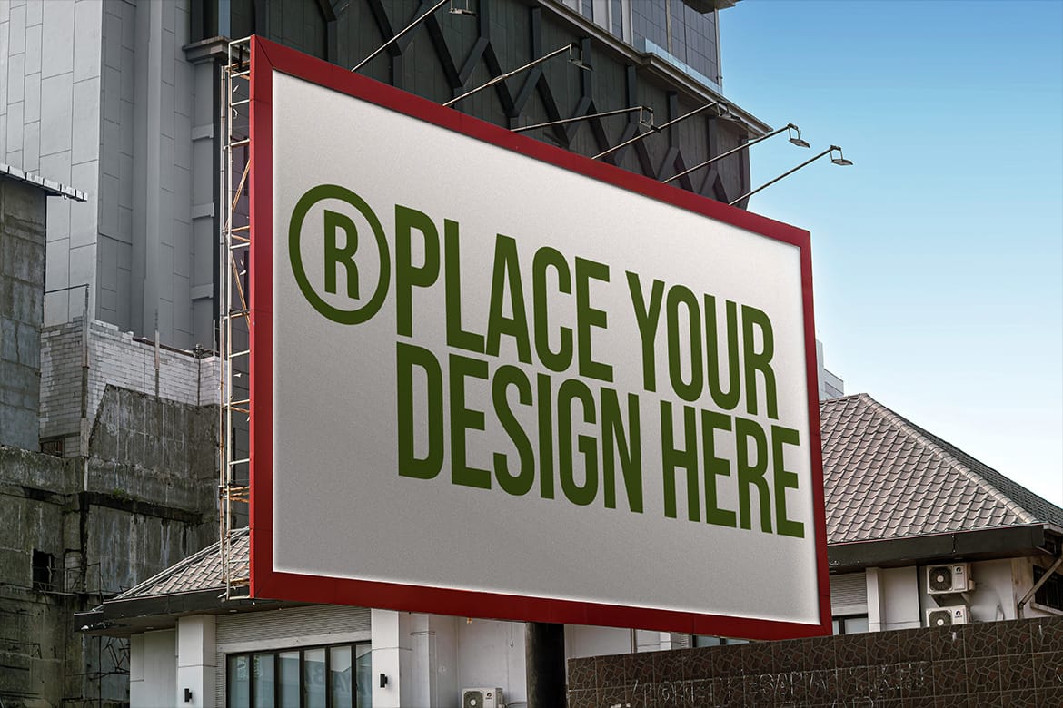 Urban Realistic Scene Billboard Mockup