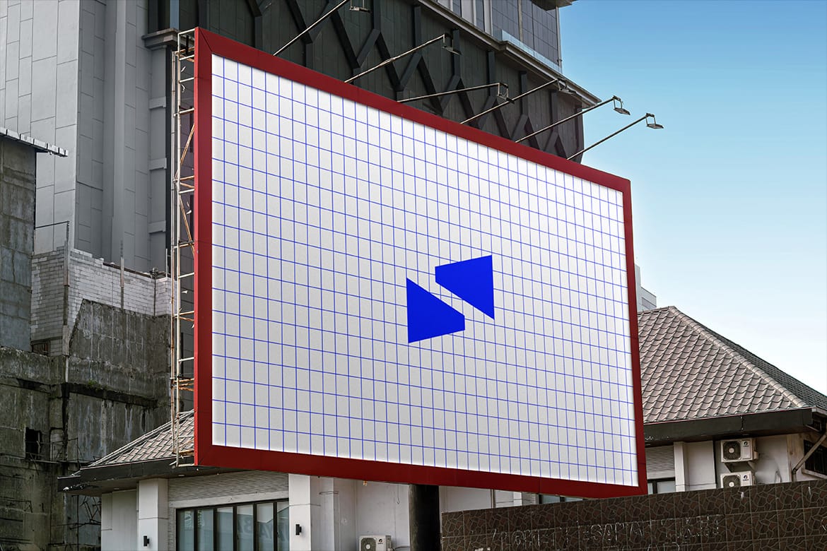 Urban Realistic Scene Billboard Mockup