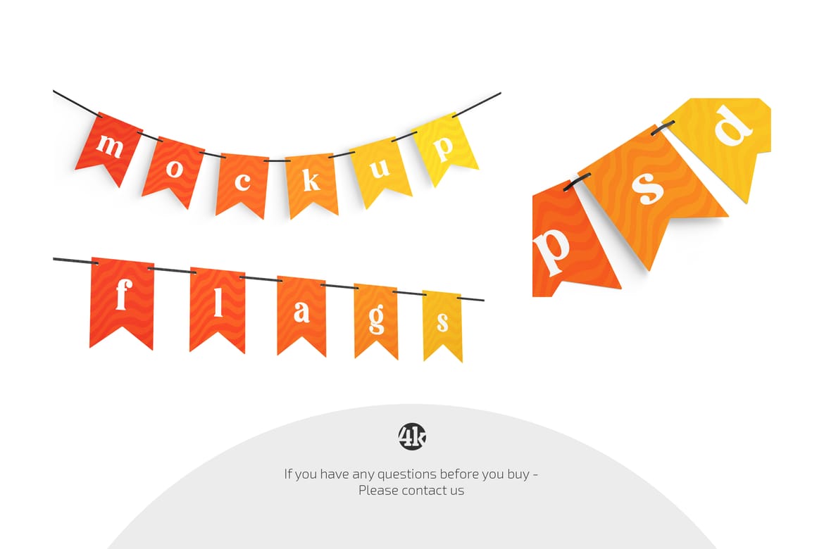 Festive Flags Garland Mockup Set