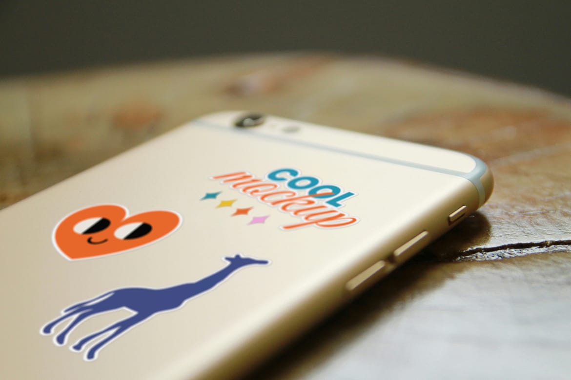 Cellphone with Stickers Mockups