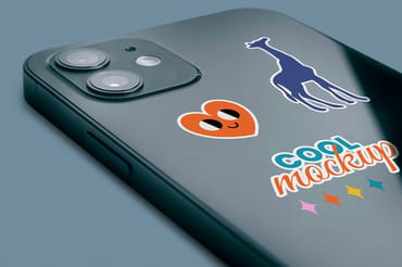 Cellphone with Stickers Mockups