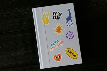 Notebook Cover Stickers Mockups
