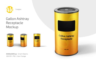 Gallon Ashtray Receptacle Mockup Set