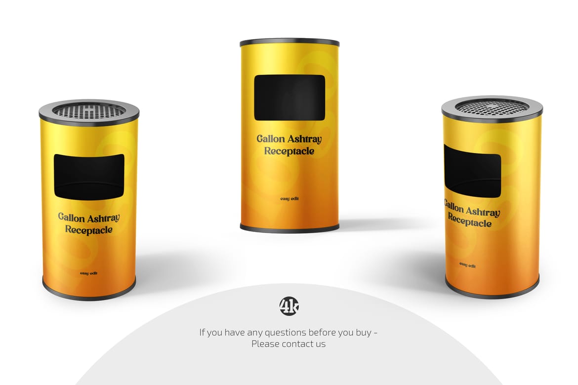 Gallon Ashtray Receptacle Mockup Set