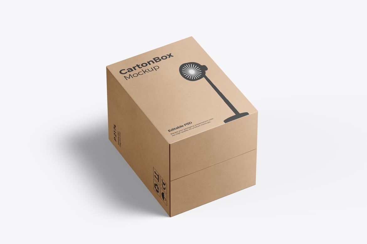 Cardboard Large Carton Box Mockup
