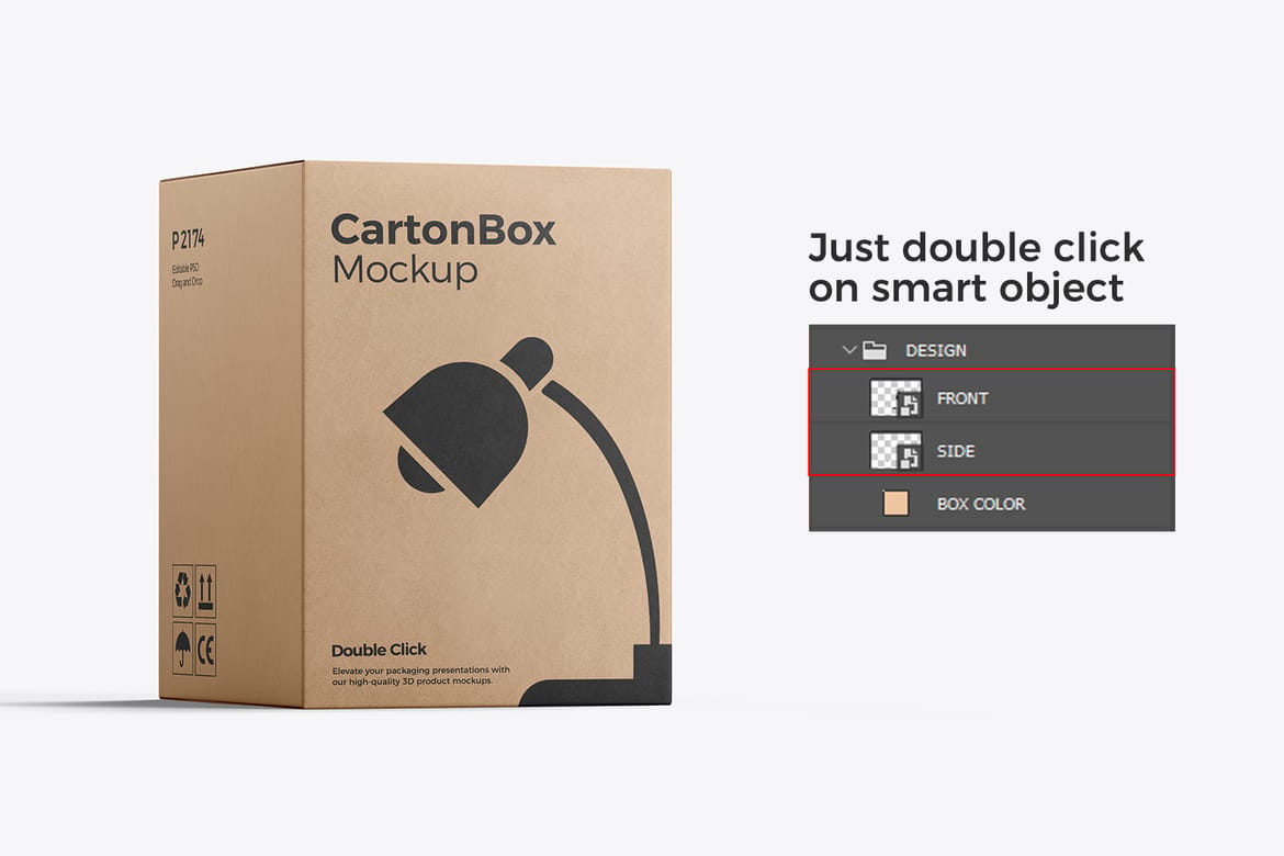 Cardboard Large Carton Box Mockup