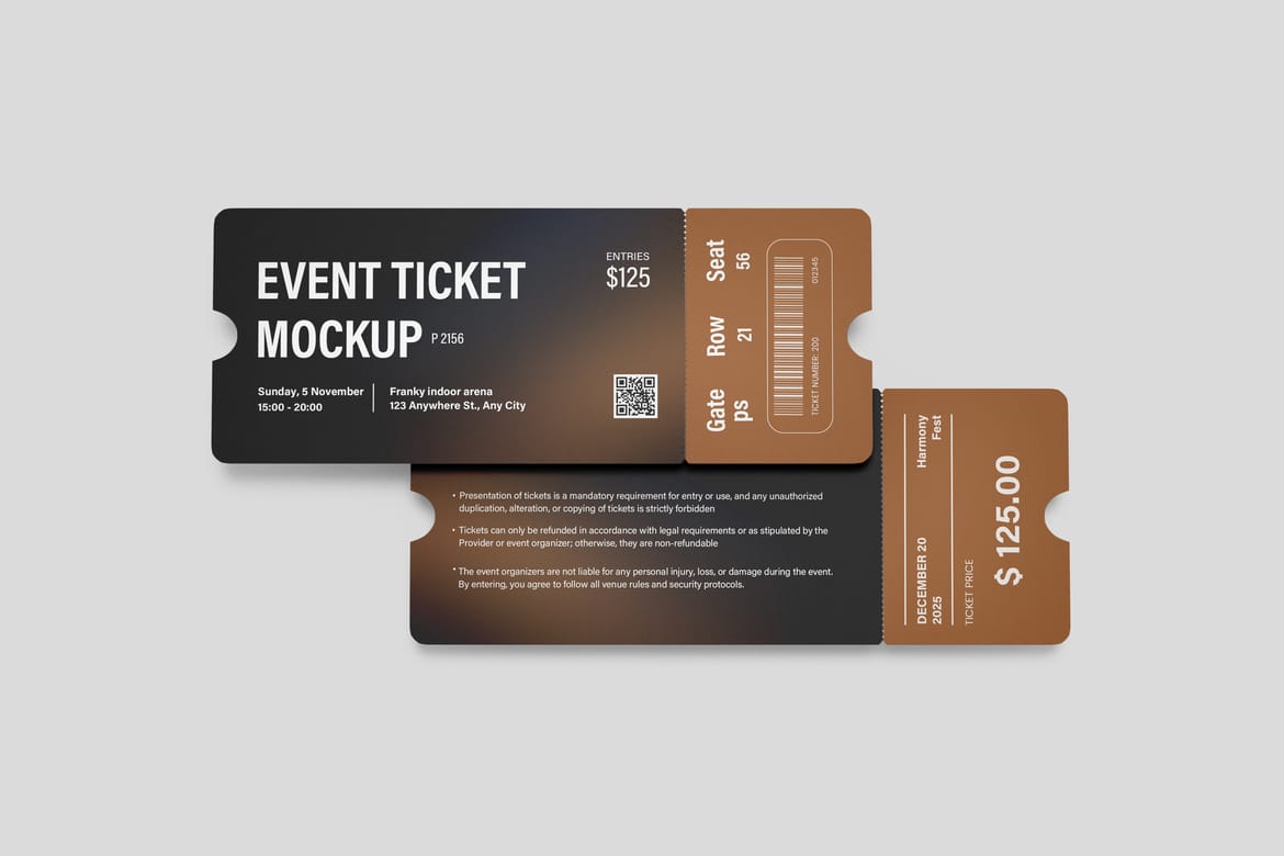 Event Ticket Branding Mockup