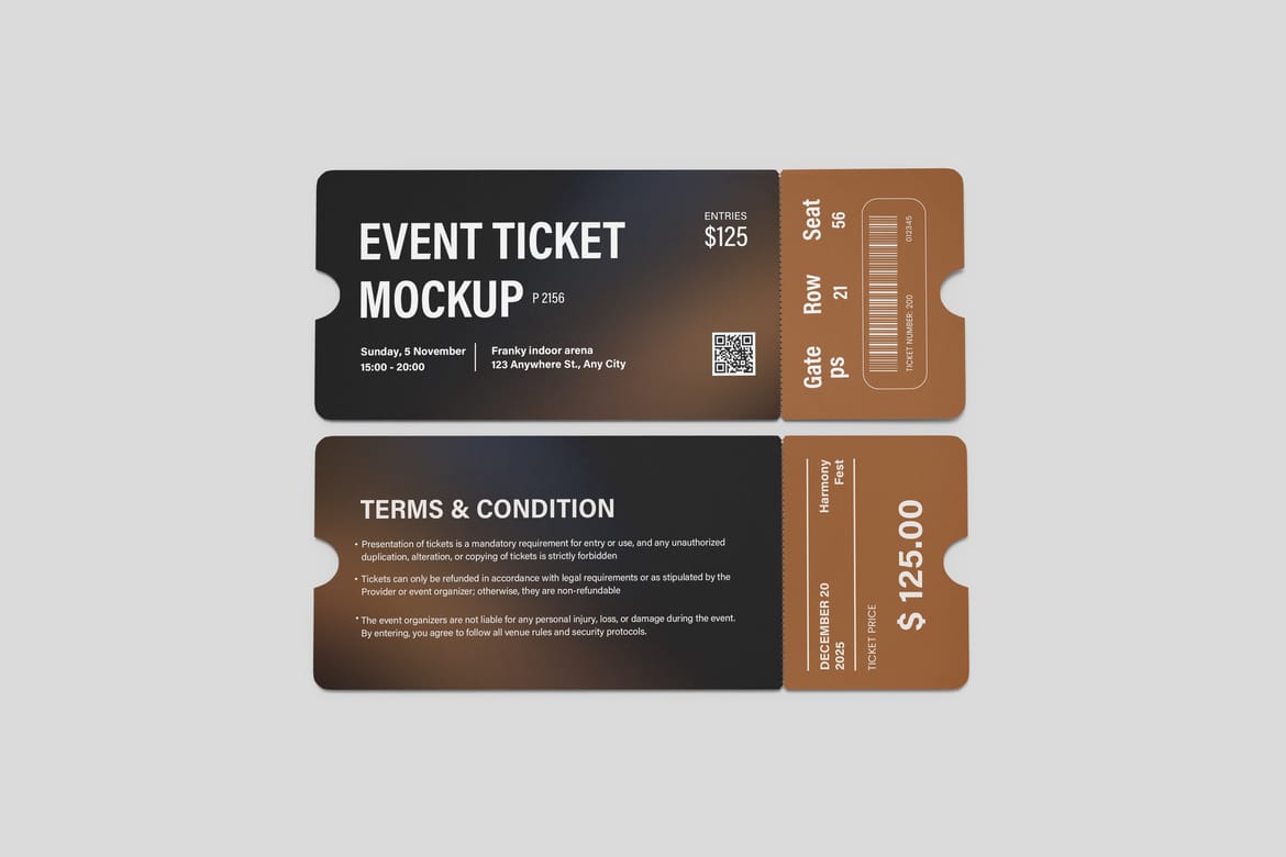 Event Ticket Branding Mockup