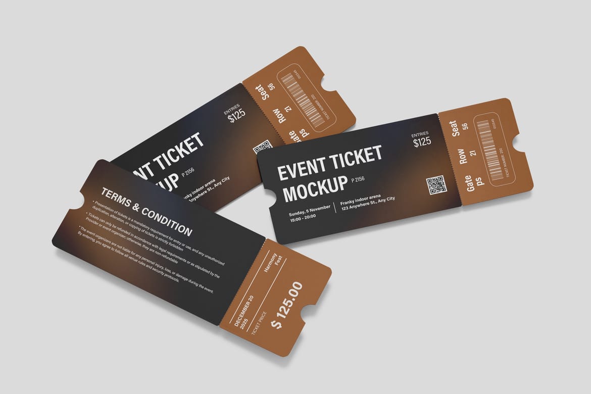 Event Ticket Branding Mockup