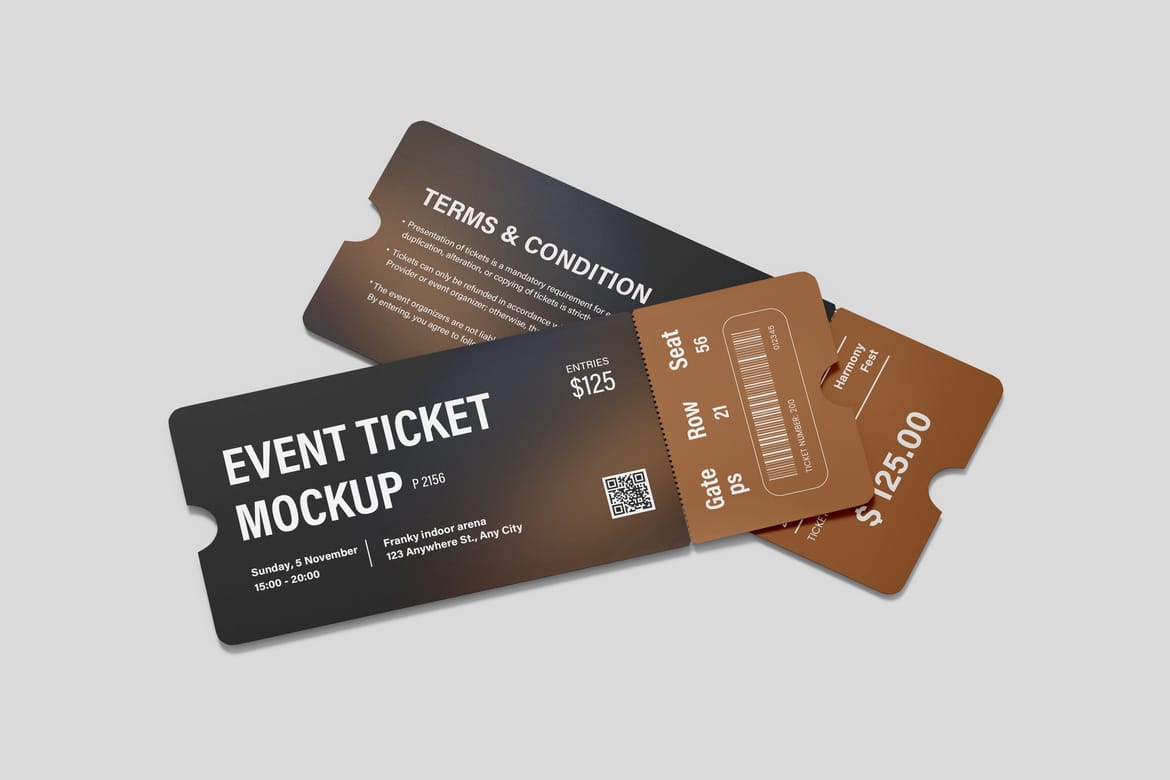 Event Ticket Branding Mockup