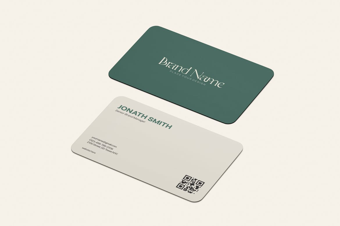 Rounded Corner Business Card Mockup