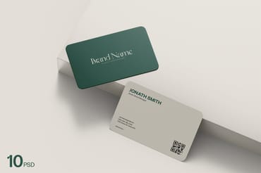 Rounded Corner Business Card Mockup