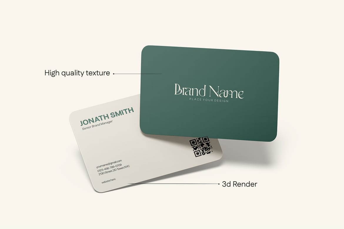 Rounded Corner Business Card Mockup