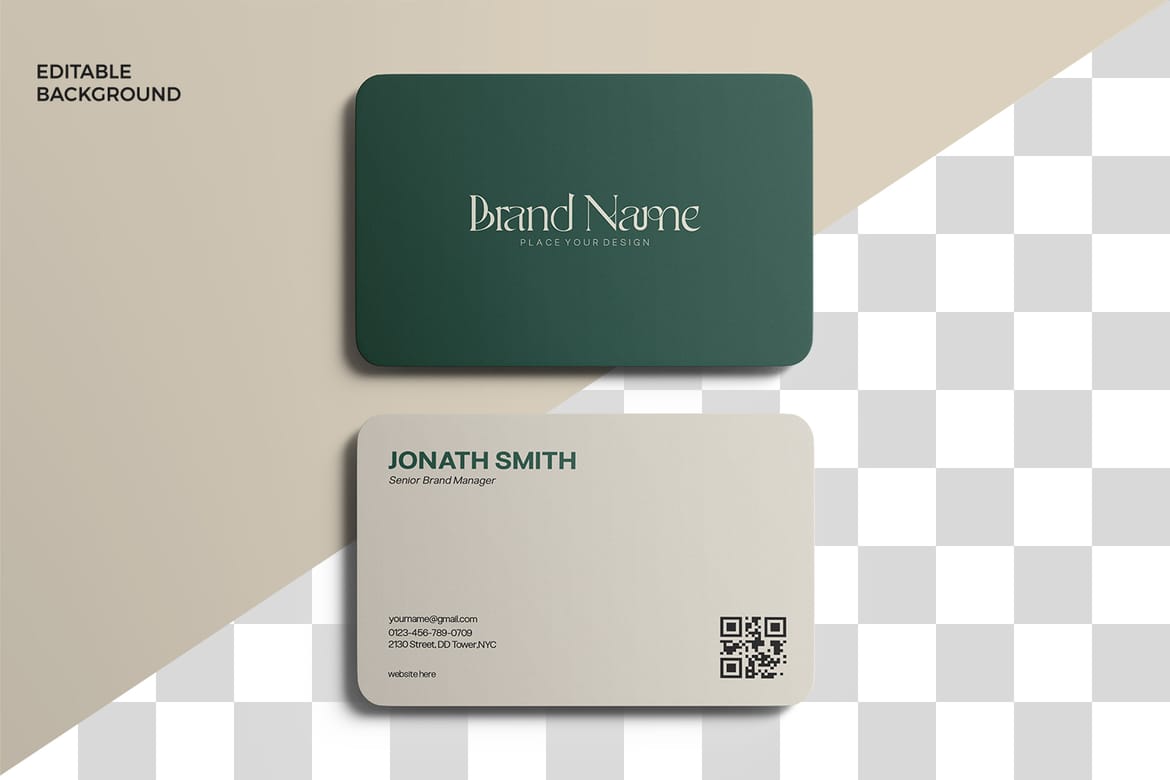 Rounded Corner Business Card Mockup