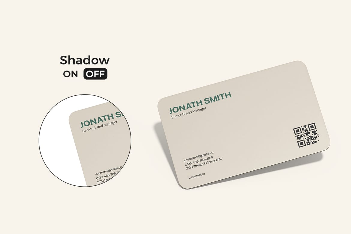 Rounded Corner Business Card Mockup
