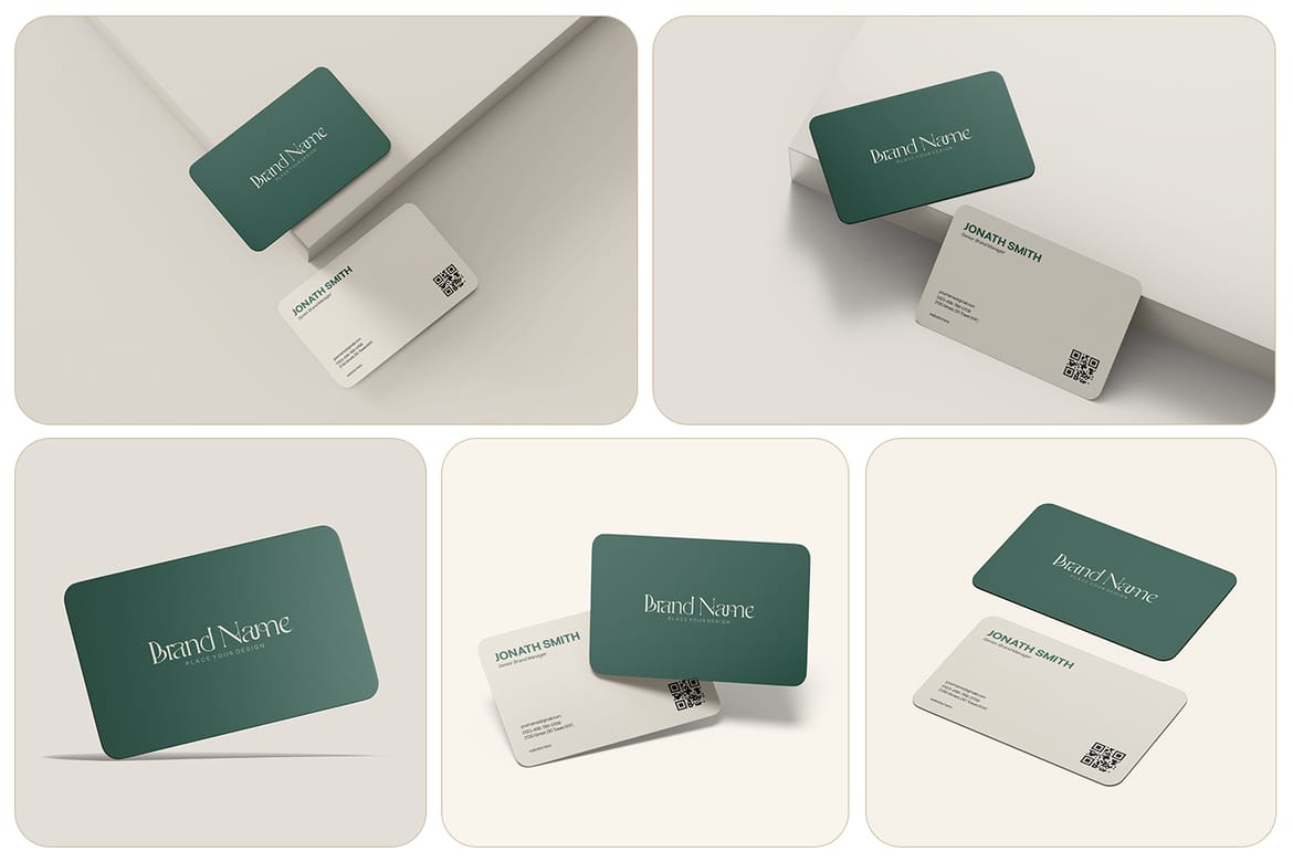 Rounded Corner Business Card Mockup