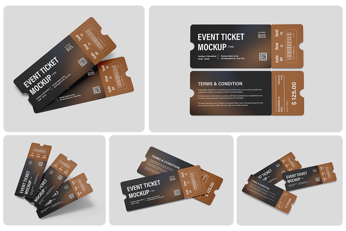 Event Ticket Branding Mockup