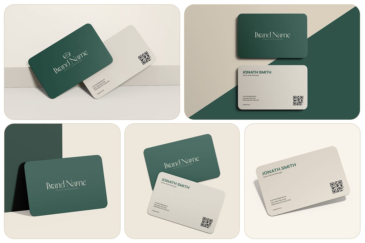 Rounded Corner Business Card Mockup