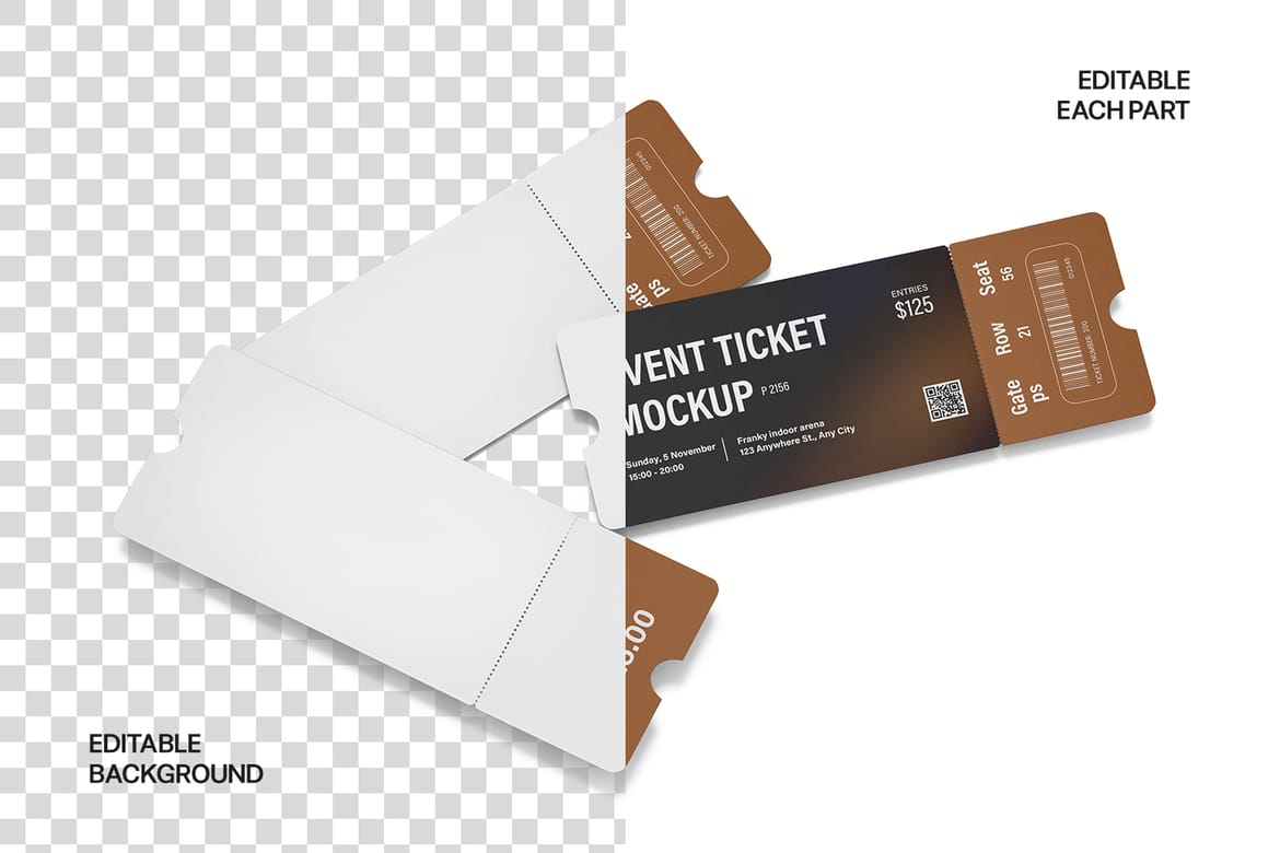 Event Ticket Branding Mockup