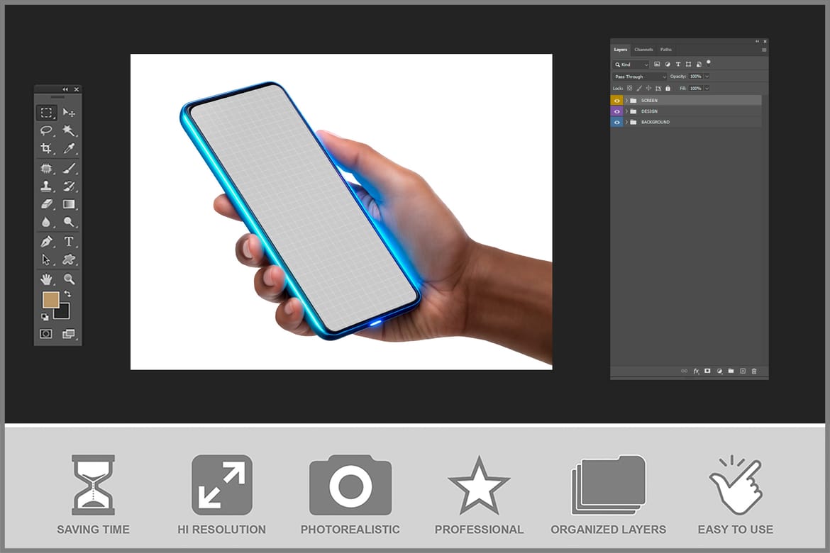 Phone Mockup Bundle - 8 PSD files