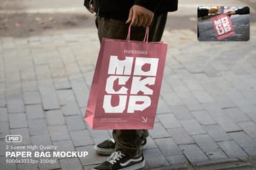 Paper Bag Mockup / Urban Realistic Scene Series - VOL