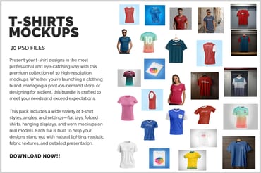 30 T-Shirt Mockups – Realistic Apparel Templates for Clothing Brands & Print-on-Demand