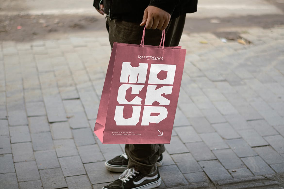 Paper Bag Mockup / Urban Realistic Scene Series - VOL