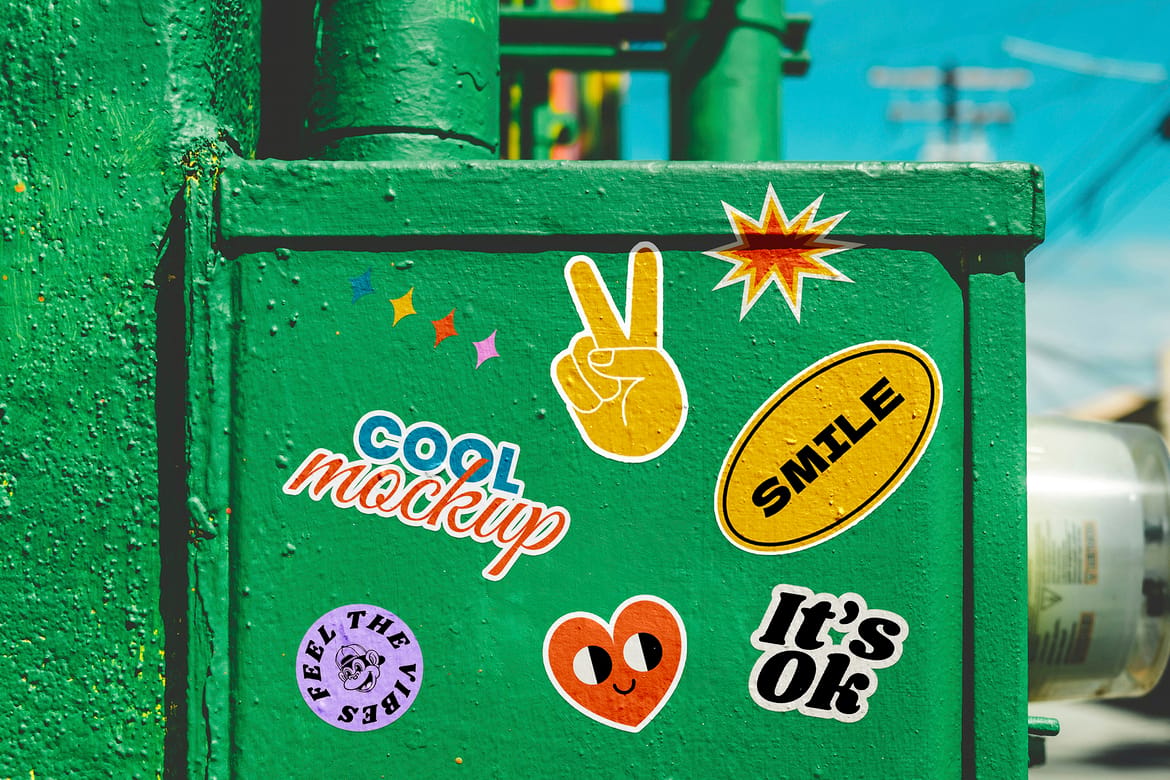 Street Places Stickers Creation Mockups