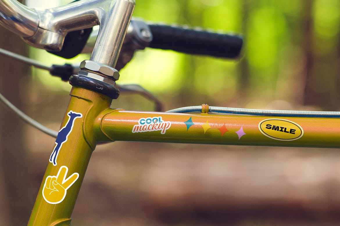 Bike Stickers Creation Mockups