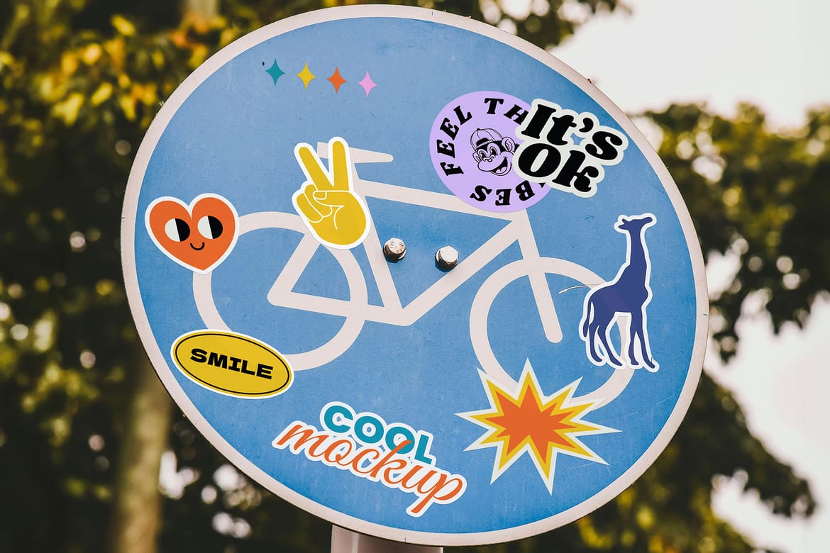 Street Places Stickers Creation Mockups