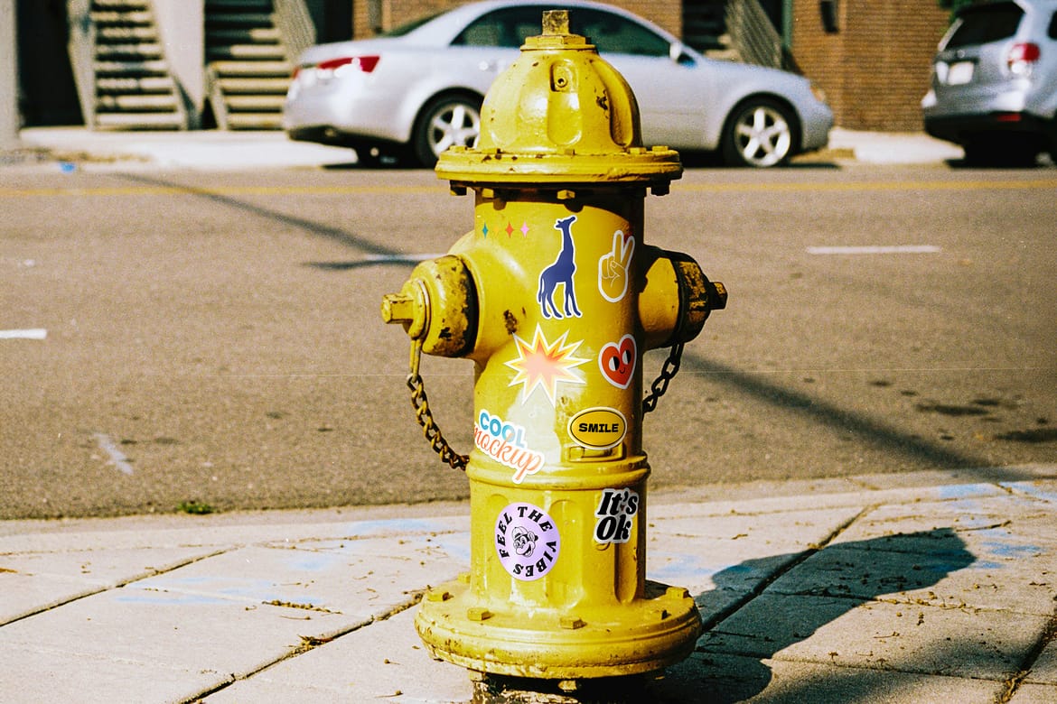 Fire Hydrant Stickers Mockups