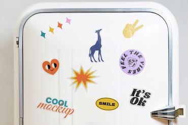 Fridge Stickers Magnets Mockups