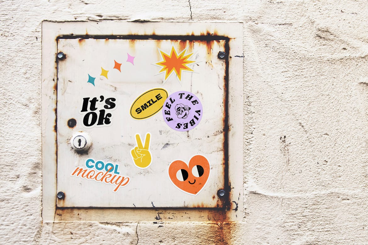 Street Places Stickers Creation Mockups