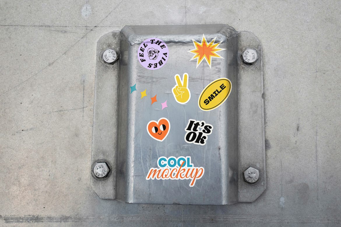Street Places Stickers Creation Mockups