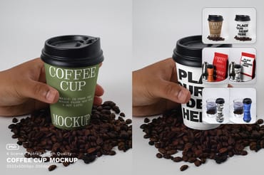 Pouch  & Paper Cup Mockup